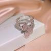 Luxury Light Luxury Group Setting Pink Diamond Ring Female Flower Full Diamond Ring