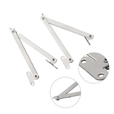 2pcs Stainless Steel Folding 180 Degree Lid Support Hinges for Furniture Cabinet