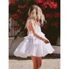 French White Ruffled Spaghetti Straps Dress Female 2024 Summer New Sexy Open Back Small Holiday Short Dress