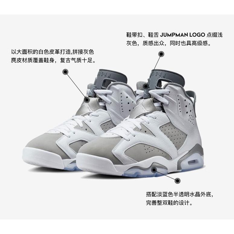 Jordan 6 Retro Cool Grey GS 384665-100