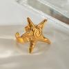 Youthway Niche Vacation Starfish Women'S Stainless Steel  Gold Color Plated Fashion Adjustable Jewelry Fine Gifts
