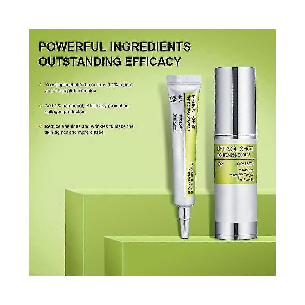 El Vita A Retinol Shot Reforzador Reafirmante Sérum Reafirmante y Crema para Ojos con Retinol - Set para el Cuidado de la Piel Antiedad