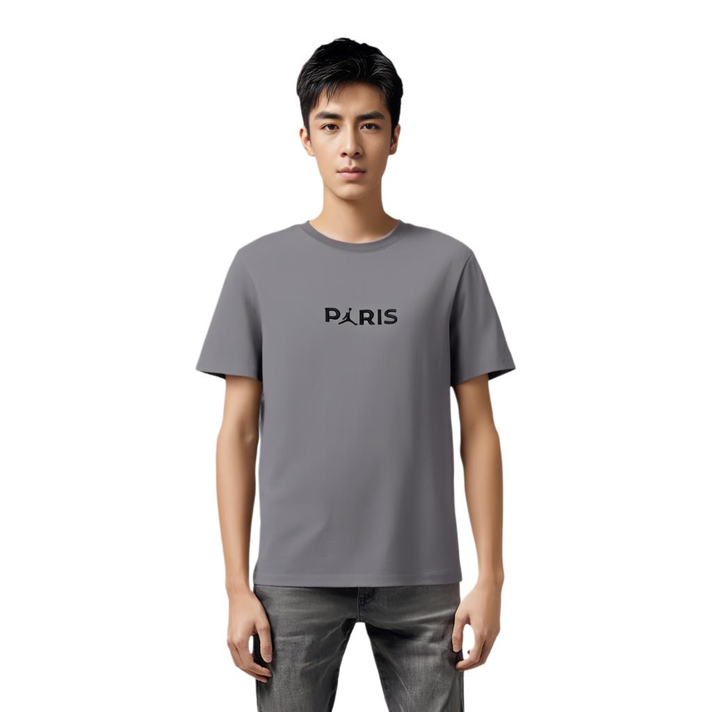 Jordan Paris Saint-Germain Atmungsaktives Rundhals Kurzarm Oversize T-Shirt Herren Tops Schwarz Grau DZ2941-068