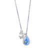 Hui Zhiyi S925 Silver Topaz Butterfly Necklace – Light Blue Teardrop Pendant