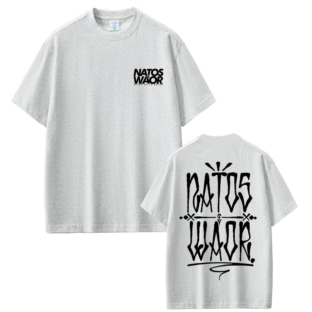 Rapper NATOS WAOR New Album 2025 Tshirt Unisex Women Hip Hop Fashion Vintage Short Sleeve T Shirts High Quality Cotton Tshirts