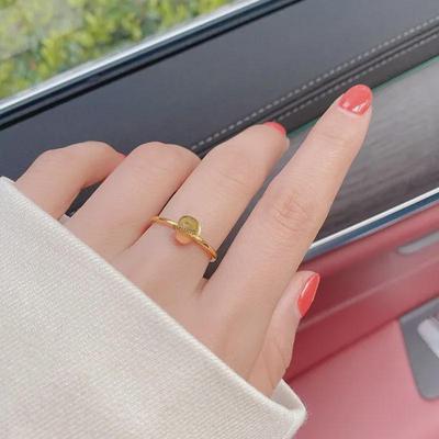 18K Gold Blessing Ring - Titanium Steel, No Fading, Retro Cold Style, 2021 Hot-Selling Women's Jewelry