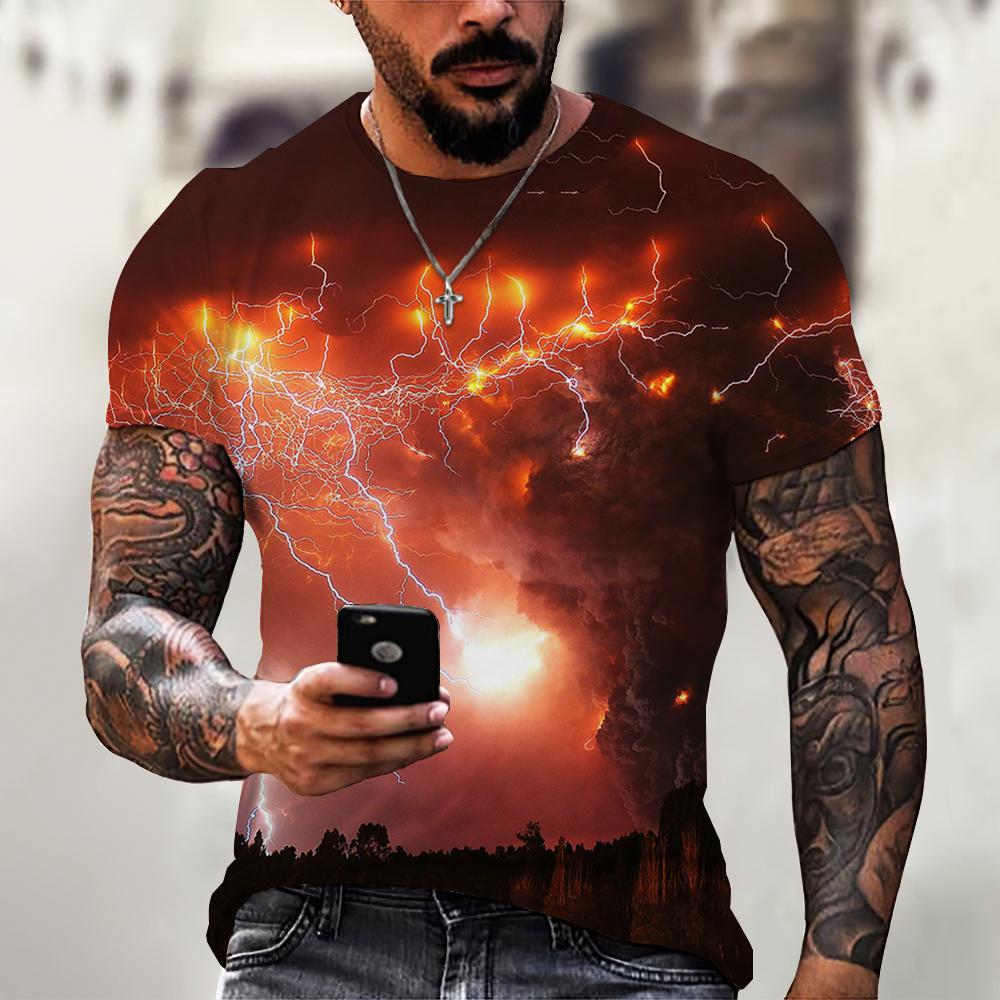 

Летняя мужская футболка большого размера, повседневная молния, крутые футболки с 3d цифровым принтом для мужчин, футболка с короткими рукавами 3XL