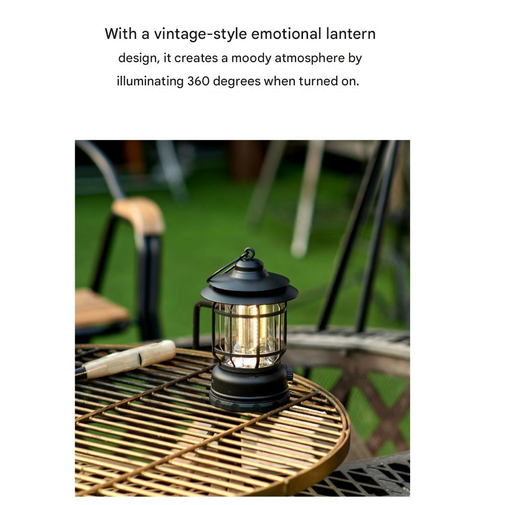 Hanging Rechargeable LED Camping Lantern, (Black)