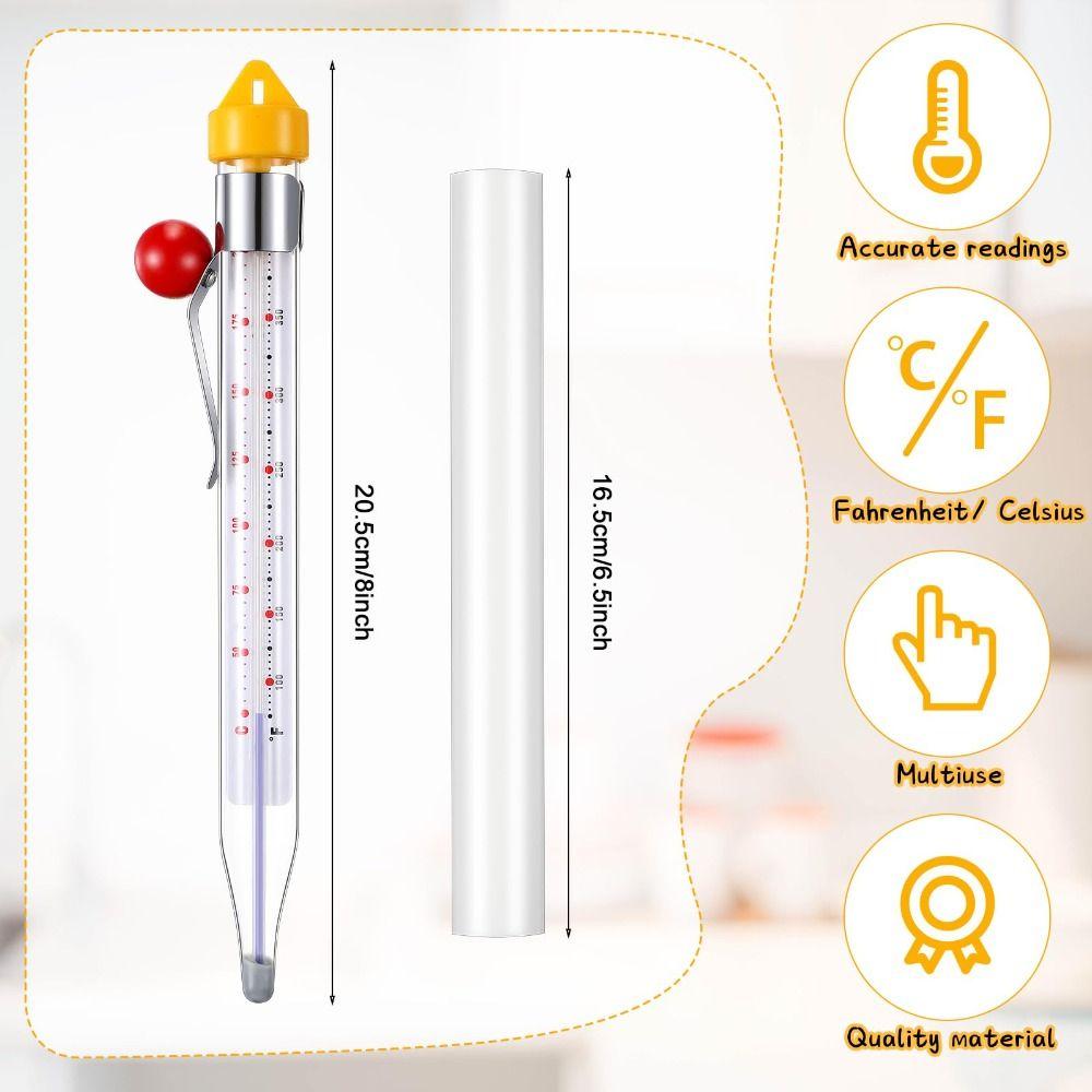 50-200℃ Candy Thermometer with Pot Clip Instant Read Cooking Food Thermograph Safety with Protective Cover