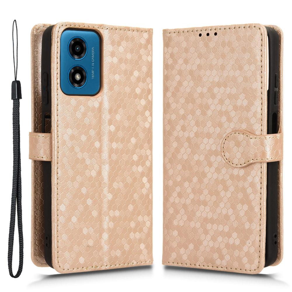 For Motorola Moto E14 4G/G04 4G/G04s 4G/G24 4G Wallet Case Dot Pattern Imprinted Leather Cover