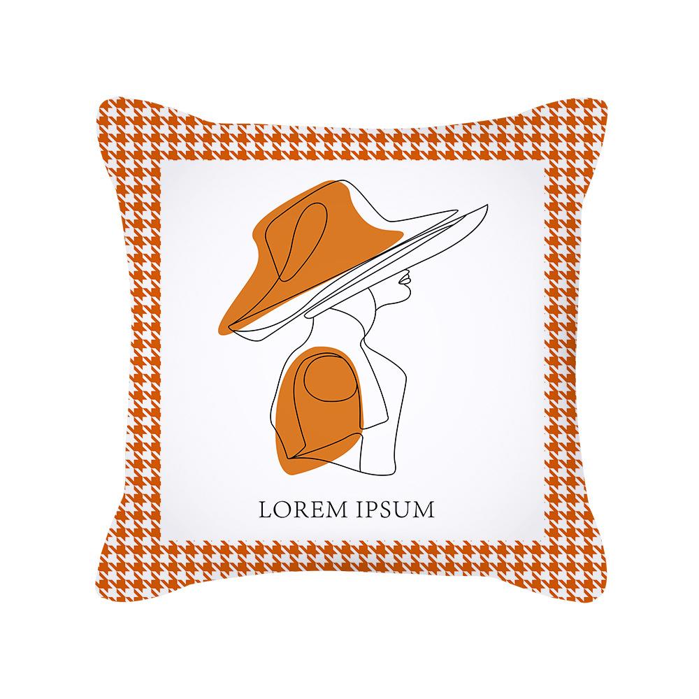 Nordische Orange Kissenbezüge Leichter Luxus Sofakissen Plüsch Einfache Geometrische Kissenhülle Orange Kissenhülle