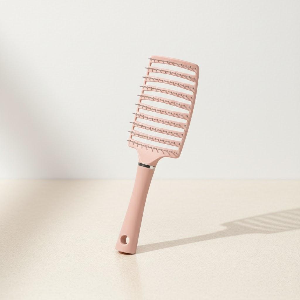 

Professional Anti Static Hair Brush Salon Barber Comb Set Hair Care Styling Tools Women Massage рожевий