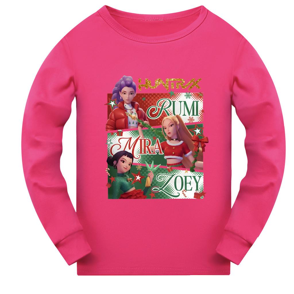 5181 Kids Girls Christmas New Year Rumi Zoey Mira Super Star Print Long Sleeves T-Shirt
