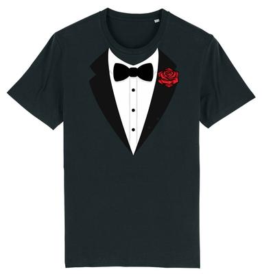 Crianças Adultos TUXEDO Camiseta Tux Engraçada Combinando Fantasia Rosa James Bond Engraçado