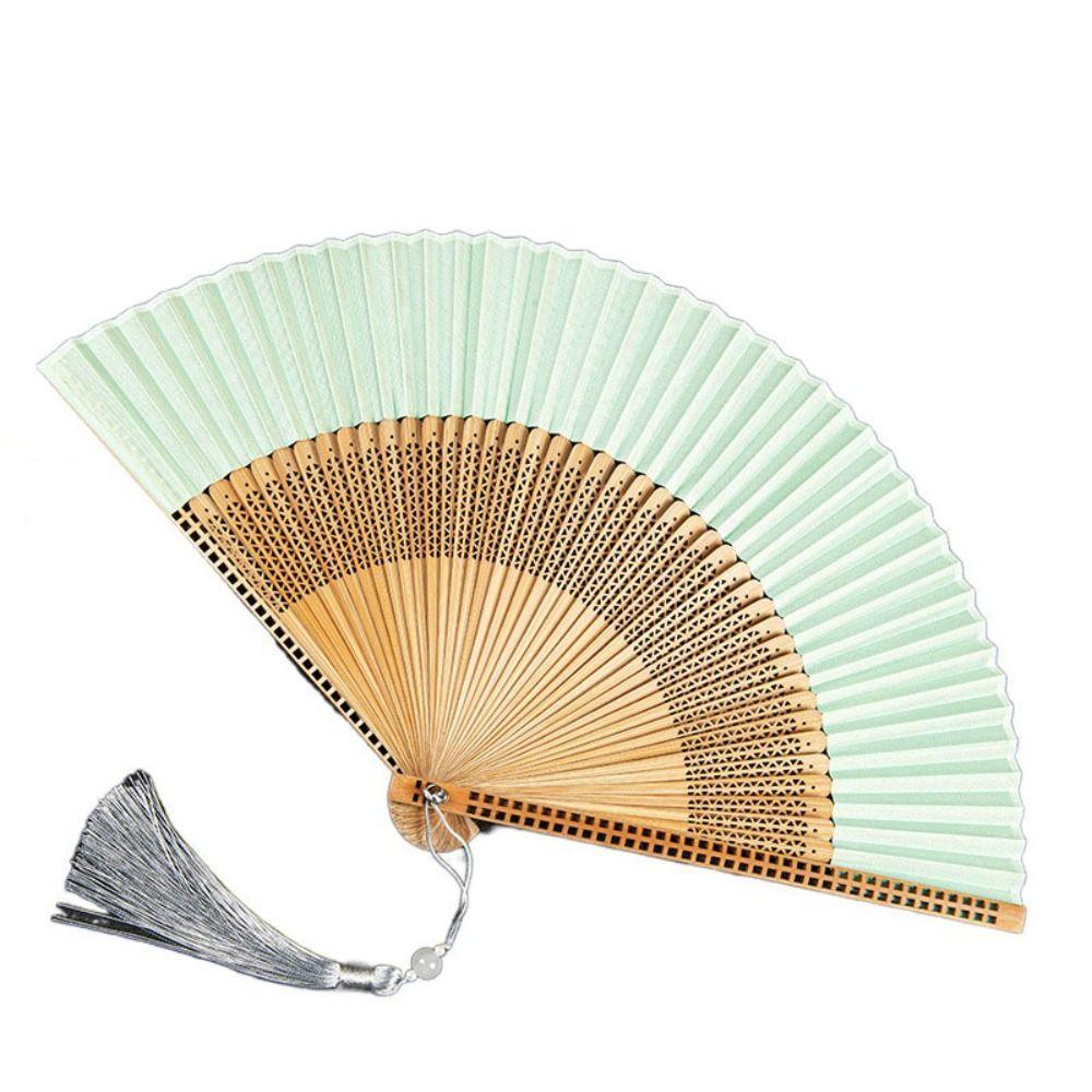 Hollow Handle Carved Bamboo Folding Fan Retro Antiquity Folding Fans Chinese Folding Fan  Japanese