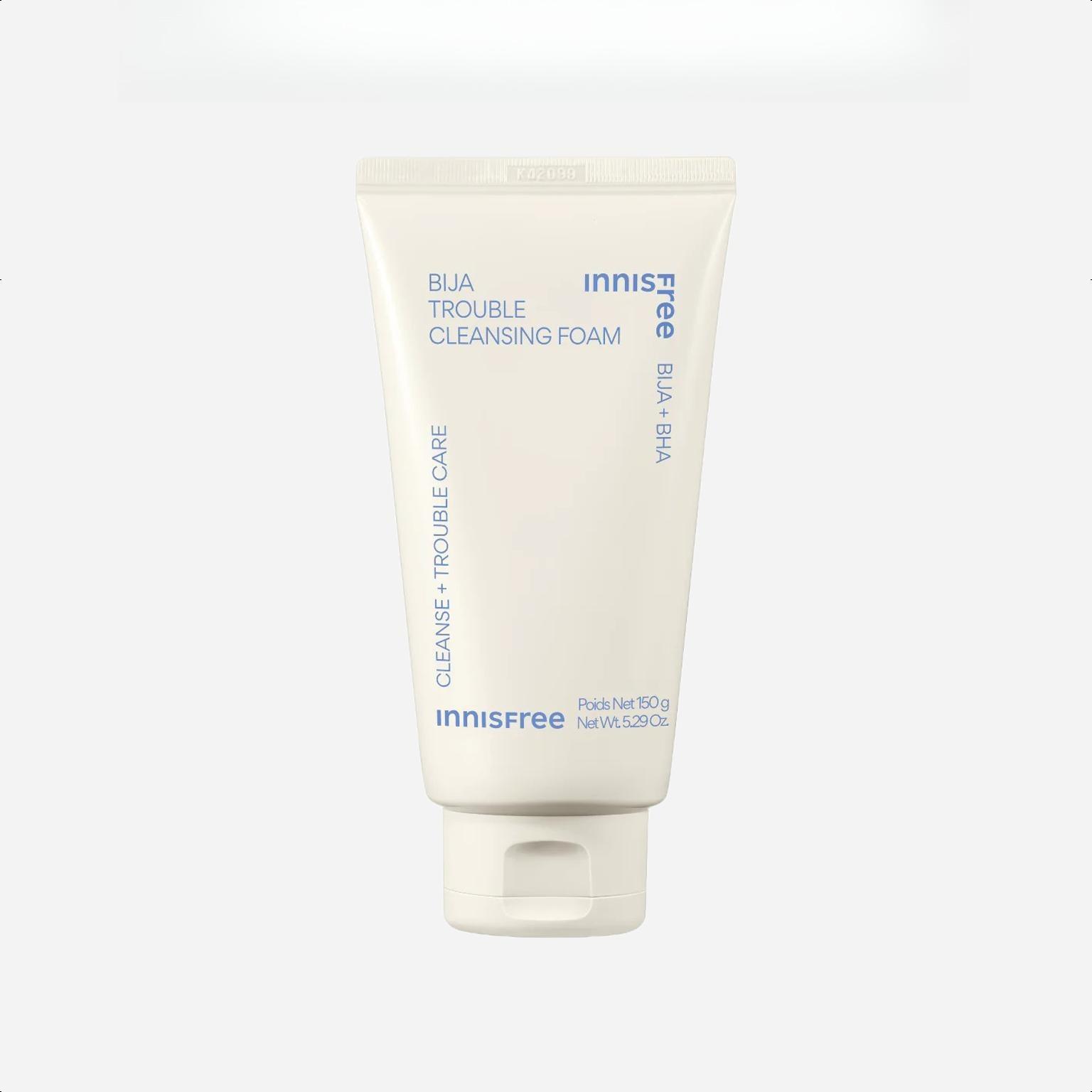 

Innisfree Bija Trouble Cleansing Foam 150g,Made for acne-prone skin, help relieve blemishes while getting rid of excess oil and dirt inside pores. Cleansing Foam 150g