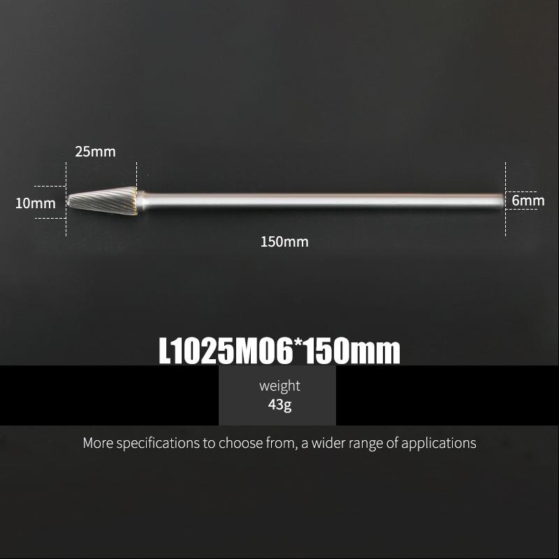 150mm Length 1Pcs Tungsten Carbide Rotary Files Woodworking Plastic Metal Iron Aluminum Stainless Steel Milling Cutter