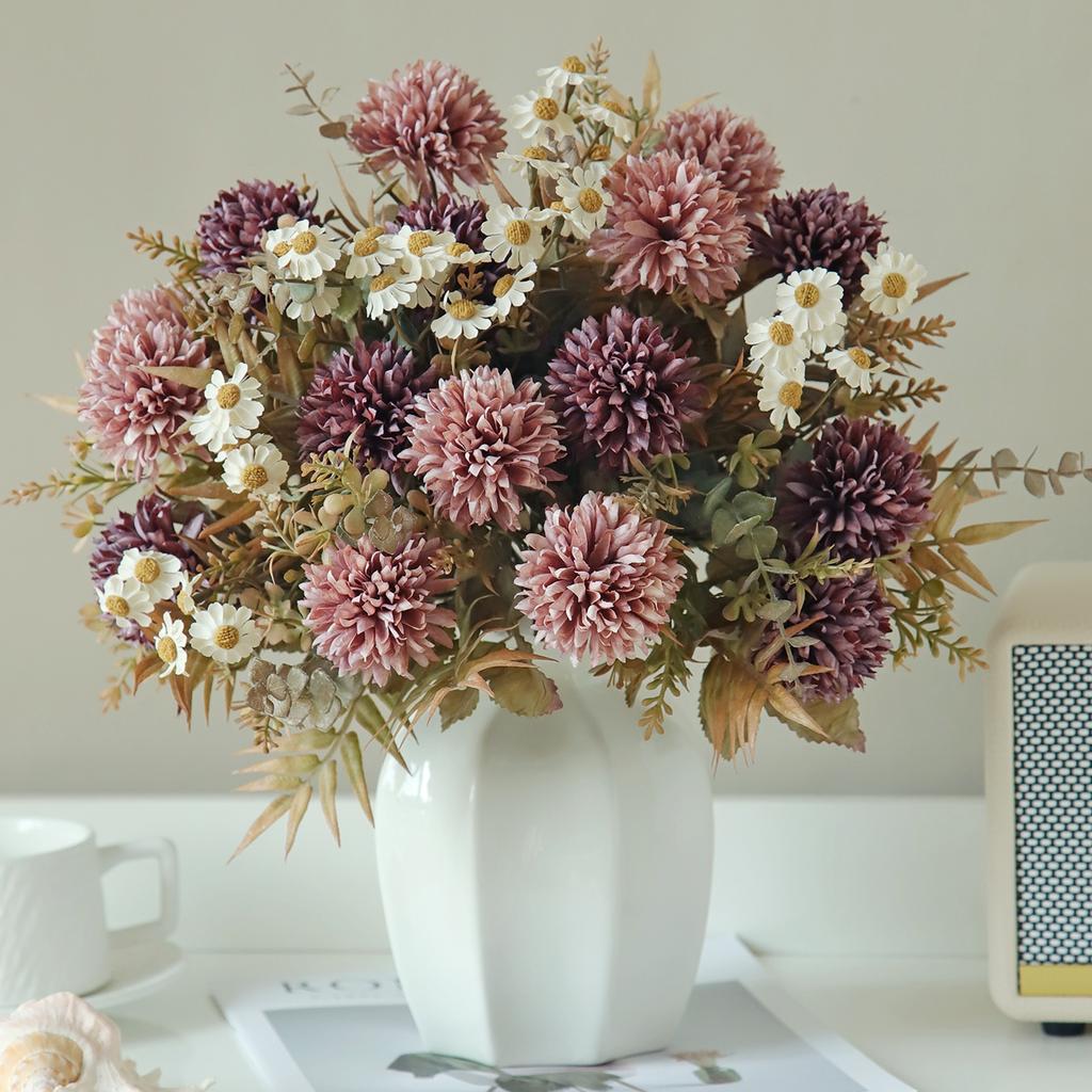 Seiden-Chrysanthemen Künstliche Blumen Hochzeit Zuhause Valentinstag Raumdeko Brautsträuße Tischvase Hübsches Dekoratives Requisit