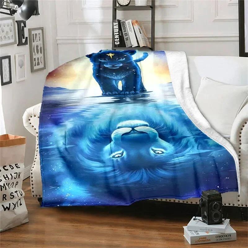 Creative Dreamy Cat Digital-printed Polyester Bedroom Velvet Flannel Cover Blanket Fleece Soft Sofa Cover Blankets for Beds