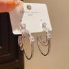 Silver Needle Diamond Tassel Drop Earrings: Elegant, Fashionable, Statement Design