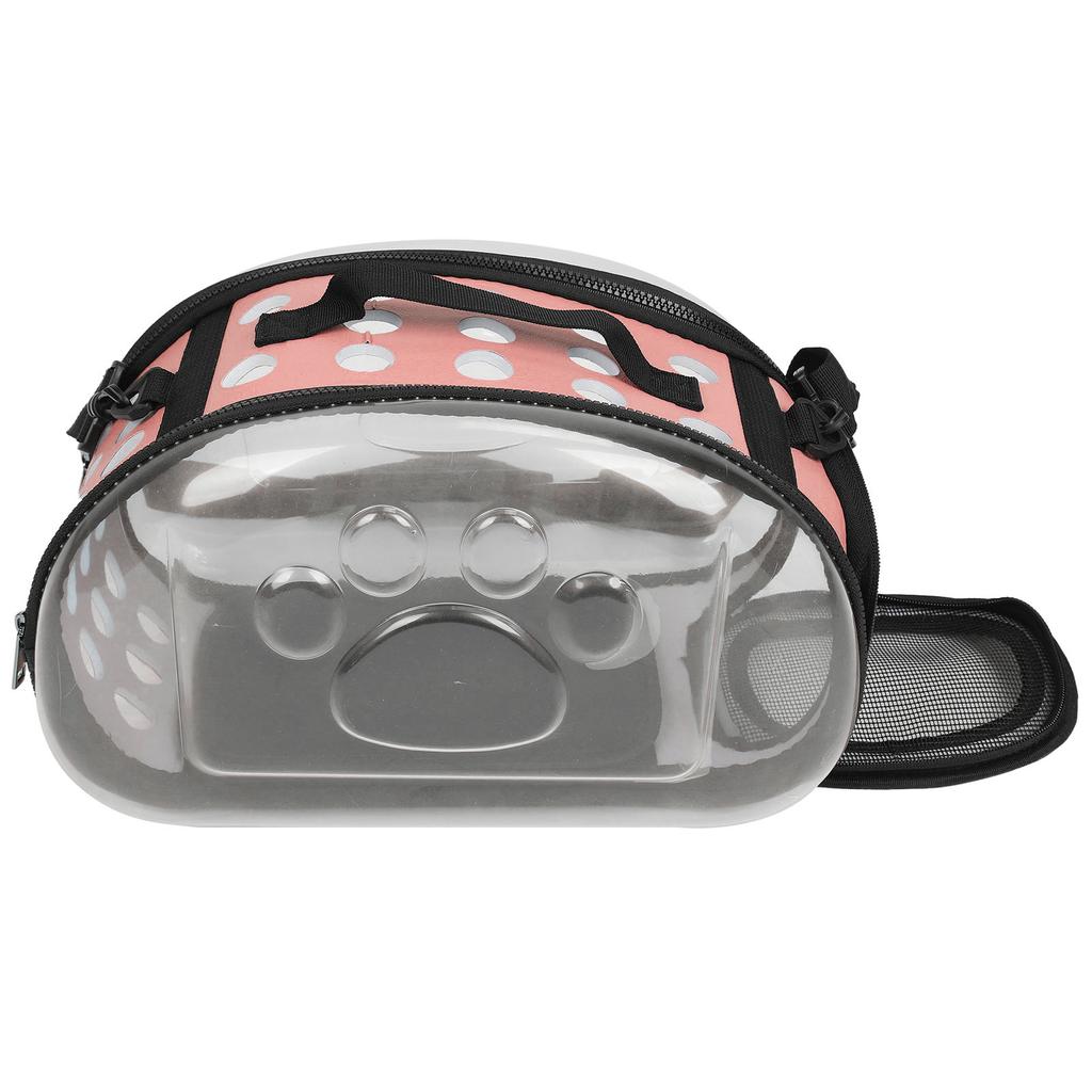 Outdoor Collapsible Pet Carrying Bag Transparent Cat Puppy Carrier Shoulder CagePink S