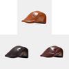 Pu Leather Beret Hat For Men Women Retro Round Top Winter Fashion Accessory