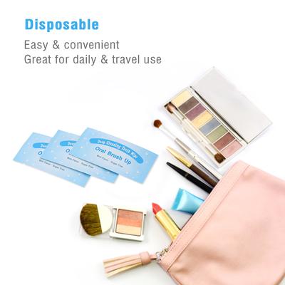 50pcs Teeth Wipes Oral Brush Ups Disposable Dental Deep Cleansing Finger Tooth Wipes Fresh Breath