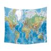 Akvarel Mapa světa Tapiserie Abstraktní umění Obraz Závěsná Tapestry Tapestry Beach Throw Deka Jóga Mat Badsheet