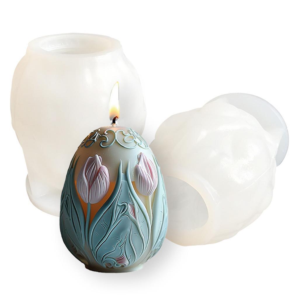 Tulip Egg Shaped Candle Mould Silicone Molds Ornament Molds Castings Molds Easter Plasters Molds Craft Supplies