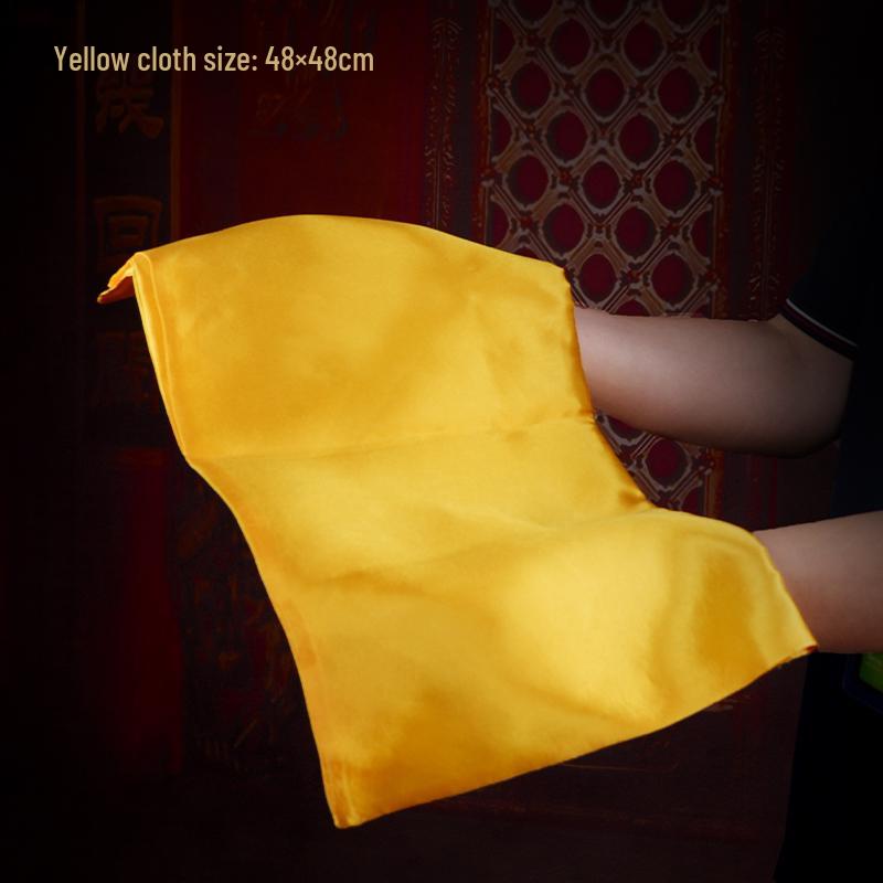 Buddha and Bodhisattva Statue with Red Silk Cloth Covering for Head and Body