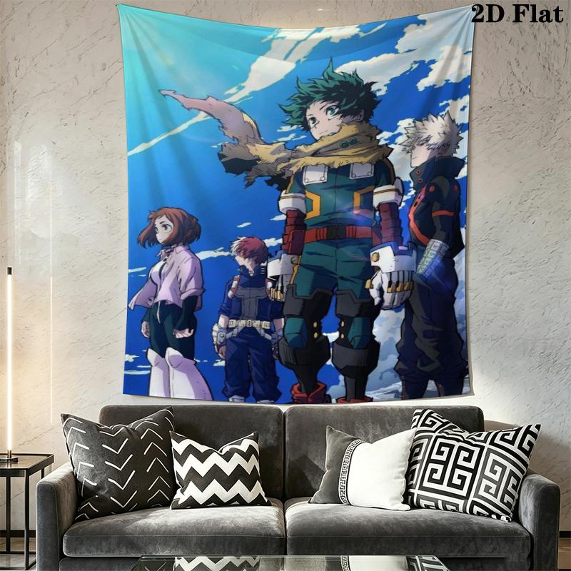 My Hero Academia Wall Tapestry Aesthetic Wall Hanging Printed Fabric Blanket Decorative Tapestries for Bedroom Living Room Home Decor