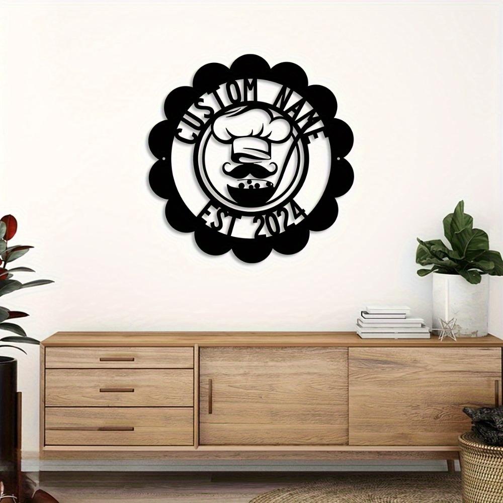 Personalized Chef Metal Wall Art Family Name Sign Home Decor Indoor Outdoor Living Room Gift Sculpture