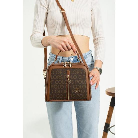 Taschen und Koffer Tara Red Kamel Damen Schultertasche und Tasche 20x24 Größe