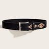 Punk Style Leopard Print Belt With Alloy Buckle For Streetwear Fashion Accessories