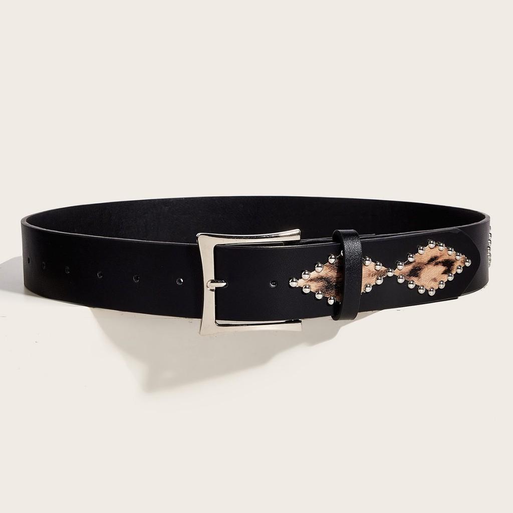 Punk Style Leopard Print Belt With Alloy Buckle For Streetwear Fashion Accessories