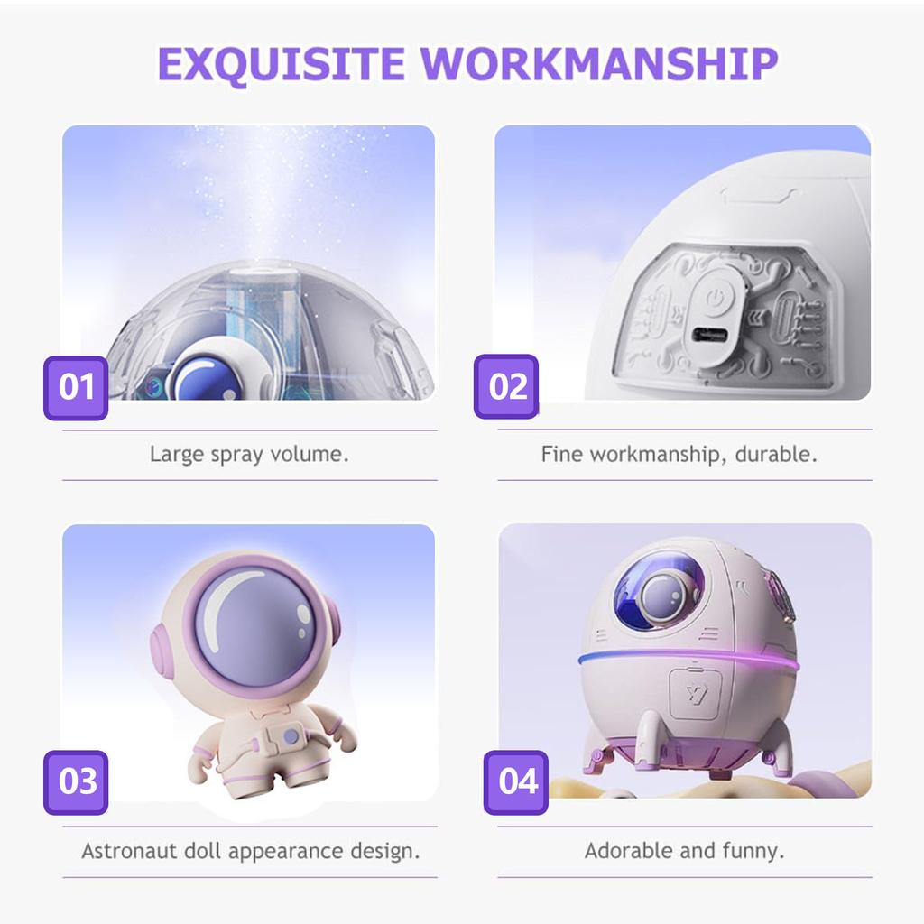 Tragbarer Mini-Luftbefeuchter USB-betrieben Desktop-Luftbefeuchter Mit Buntem LED-Nachtlicht Für Büro Zuhause Reisen