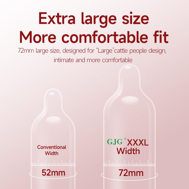 Pack of 10 - Extra Large Ultra-Thin 72mm English Version Condoms 200mm Long, Bulk Discount Available