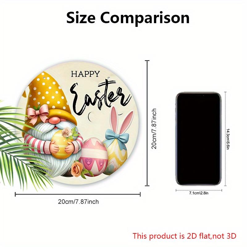 Happy Easter Wooden Sign with Adorable Gnome Pattern - Charming Decorative Hanging Plaque with Easter Bunny, Eggs Pattern - Ideal Easter Decorations