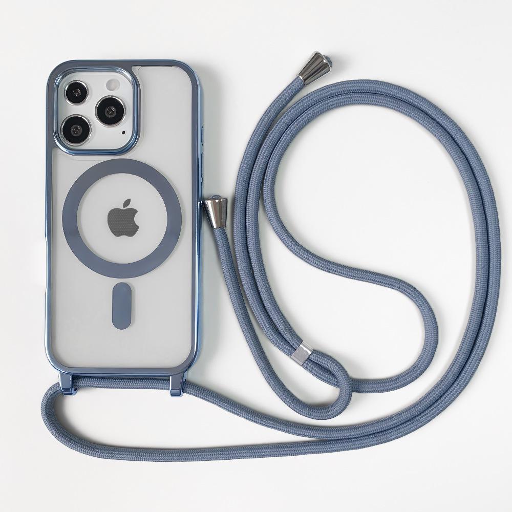 Magnetyczne i galwanizowane etui na iPhone 15 Pro Max ze smyczą