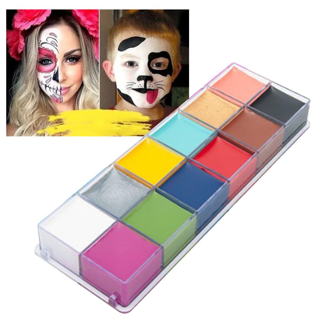 12 Colors 3.4oz Cosmetic Palette Professional Fast Drying Water Based DIY Body Makeup Palette for Party