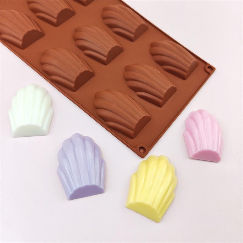 Heat Resistant Silicone Madeline Pan 9 Cavities Nonstick Food Grade Baking Mold for DIY Pastry Cookie