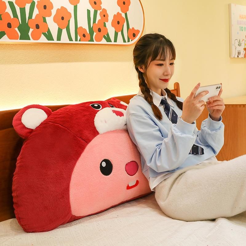 Strawberry Bear Ruby Plush Pillow Girls Bedside Beaver Cushion Home Car Ornament Throw Pillow