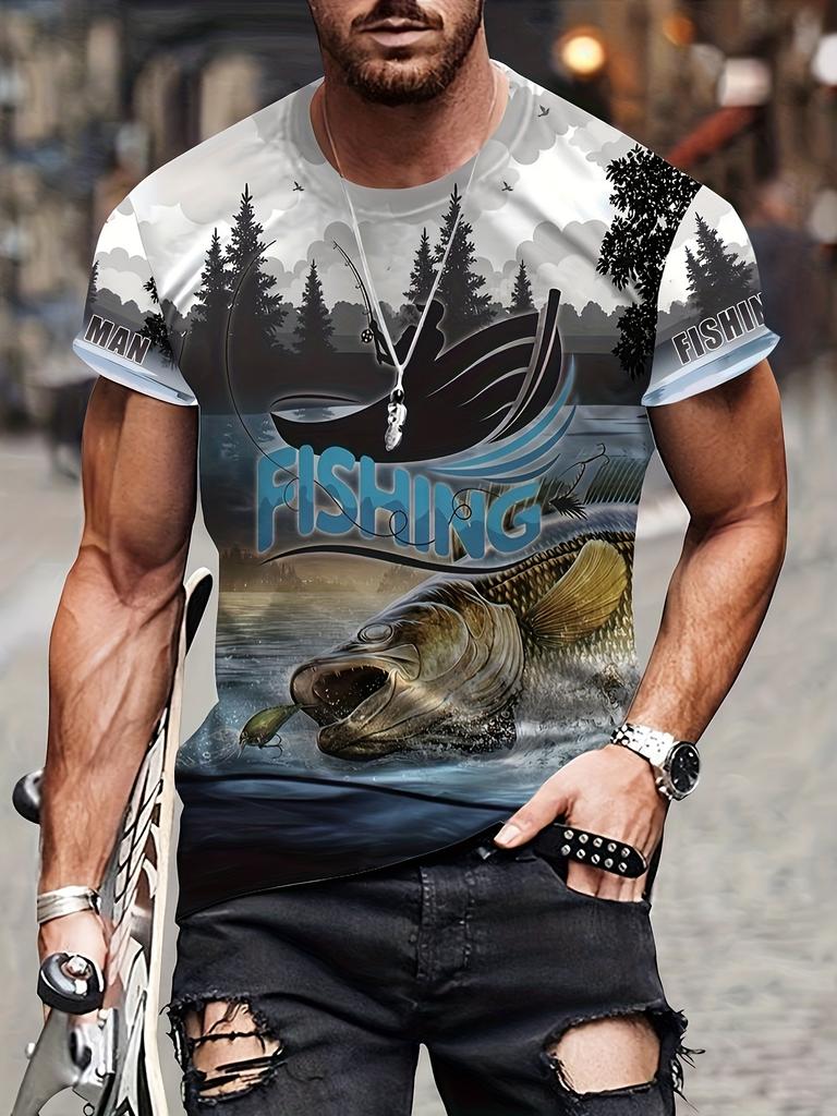 Fashion 3D Carp Fishing Men T-Shirt Fashion O-Neck Short-Sleeve Oversized T-Shirt Funny Tee Summer Streetwear Men Clothing Tops