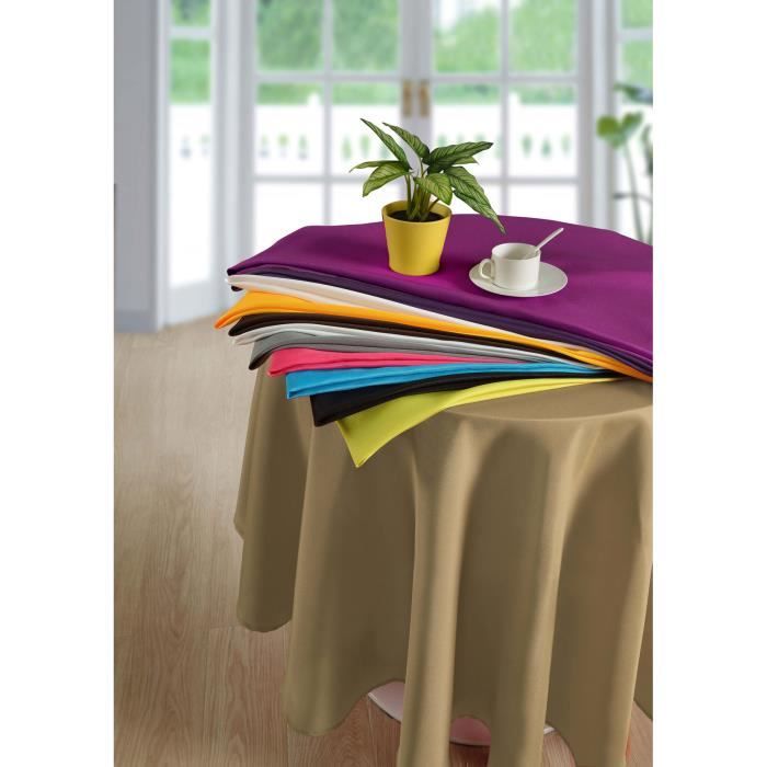 NAPPE UNIE RONDE 180 cm Anti -Taches De MAISON &amp; MARQUES TAUPE NAP0263
