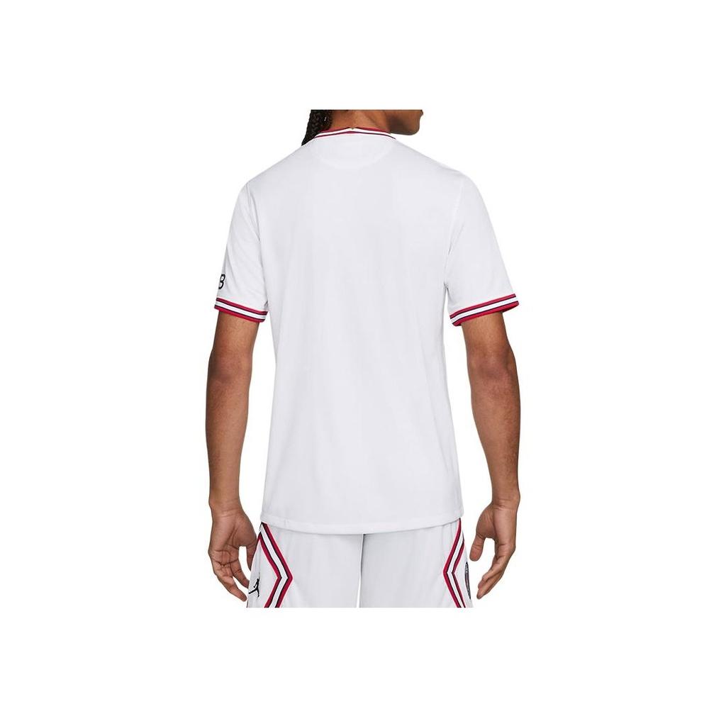 Jordan PSG Fan Edition 21-22 Season Short Sleeve Fourth Away Jersey Men Tops White DH7471-101