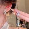 Bright Ice Crystal Butterfly Full Zirconium Earrings Women's Explosion Light Luxury Temperament Atmosphere Earrings Simplicity Korean Earrings