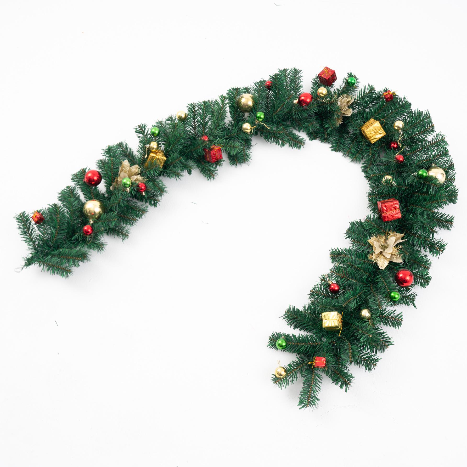 

180/270 см Рождественский Зеленый Ротанг Трава Круг Рождественская Елка Башня Дерево ПВХ Лист Искусственный Имитация Лист Подвеска на Стену 180/270CM