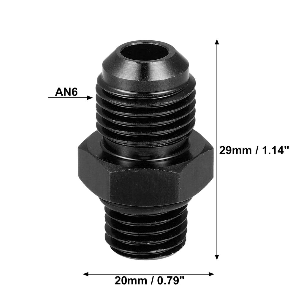 X AUTOHAUX 6AN Male To M12 X 1.5mm Male Metric Thread Fitting Adapter Flare