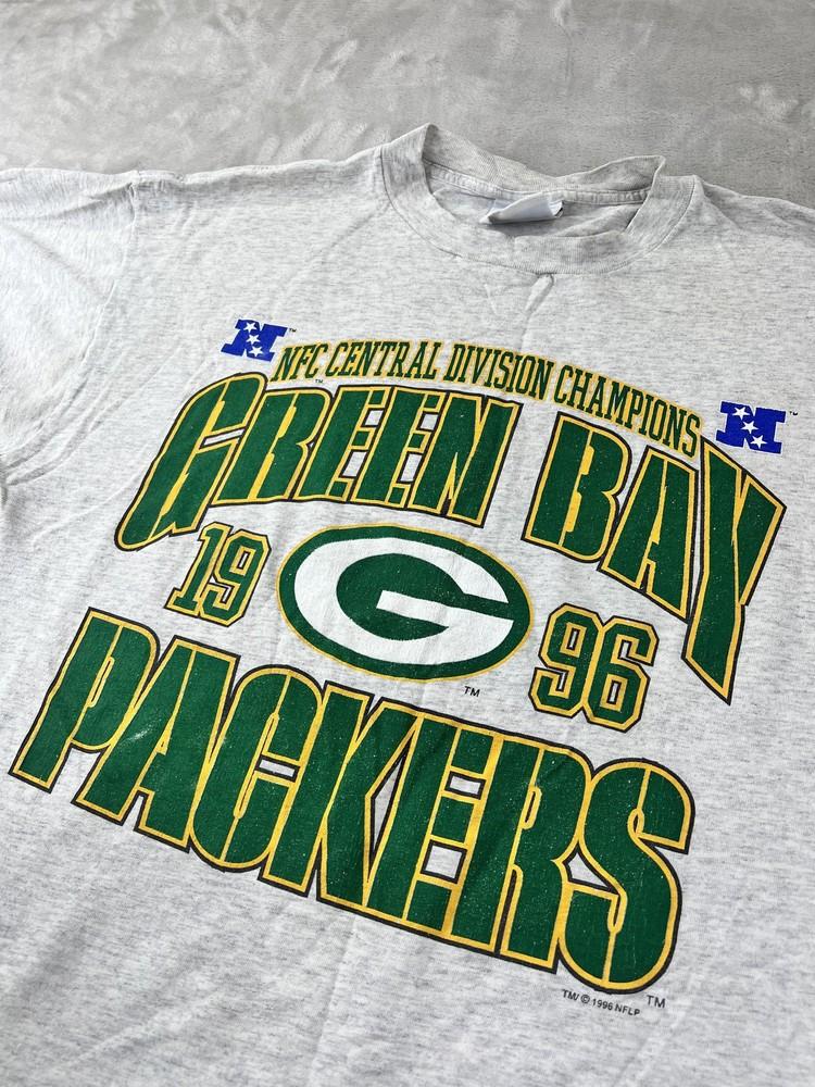 Vintage 1996 Green Bay Packers Shirt Mens XL Gray NFL Logo Athletic NFC Champs Unisex T-Shirt S