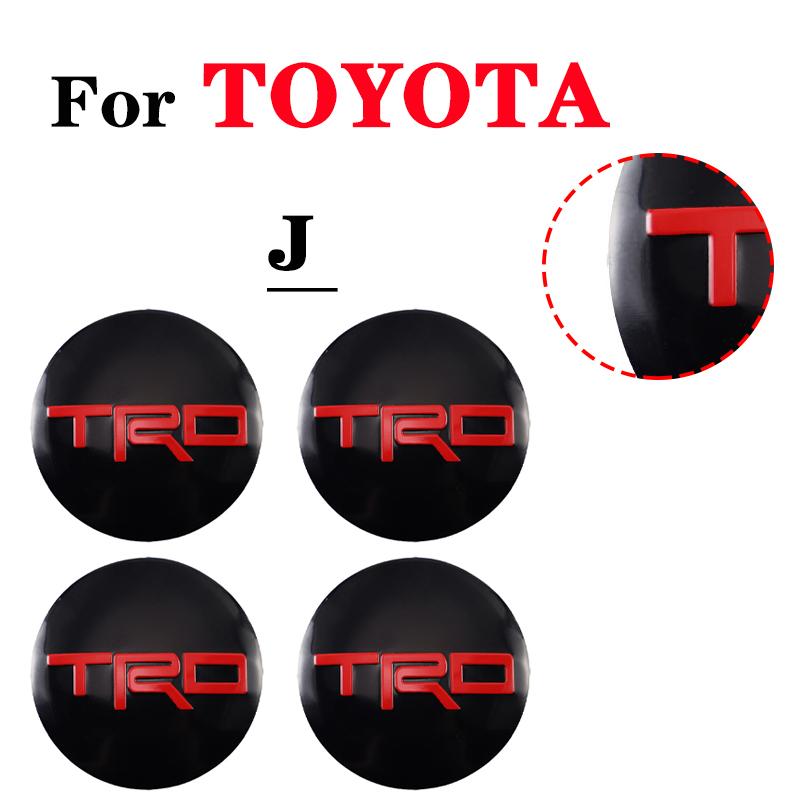 4pcs Car Wheel Stickers 56mm Auto Center Hub Cap Decal For Toyota Gazoo Racing TRD Corolla Yaris Chr Auris Rav4 Prius Prado